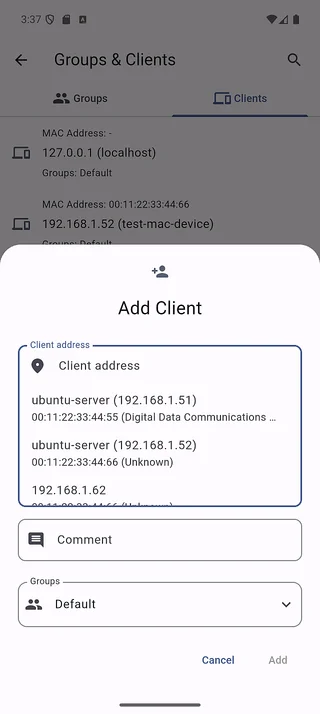 Add clients