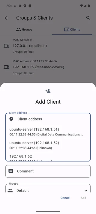 Add clients