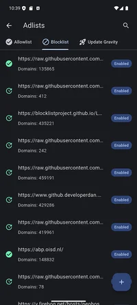 Adlists screen