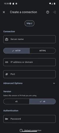 Create a connection screen
