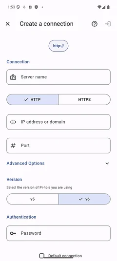 Create a connection screen