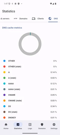 DNS metrics statistics