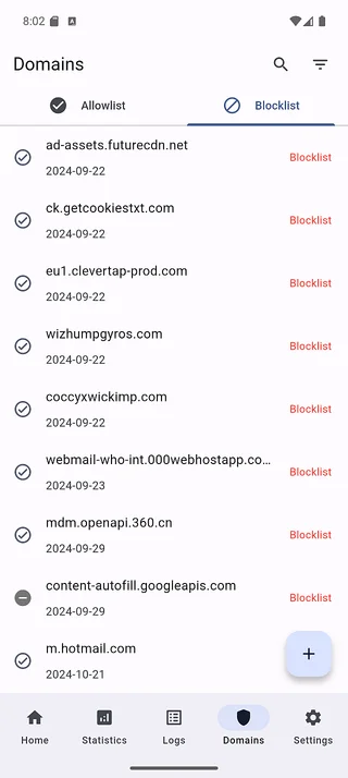 Domains list