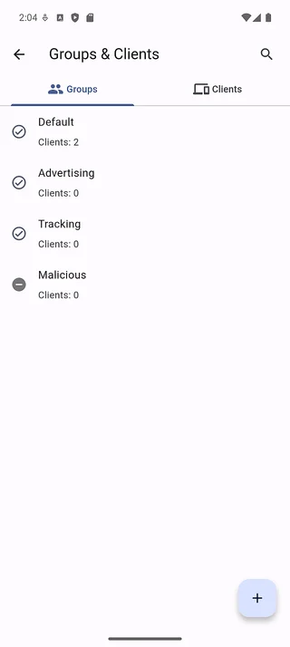 Groups list