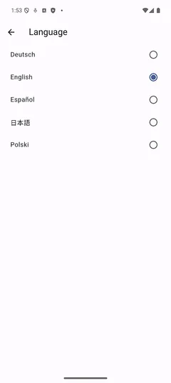 Language settings