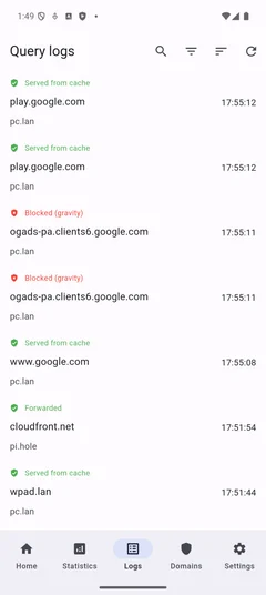 Logs live disabled state