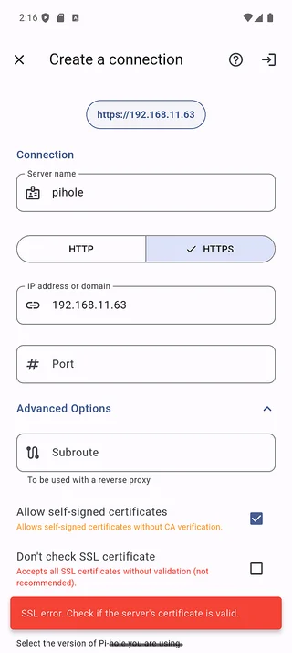 Docker connection error