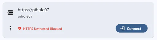 HTTPS Untrusted Blocked status