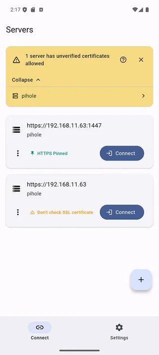 Warning banner after app update