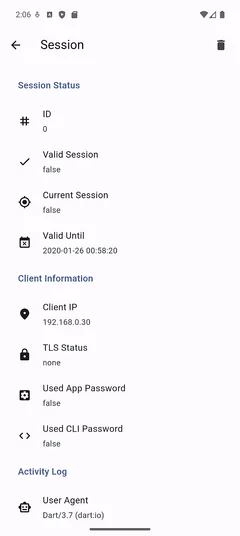 Session detail