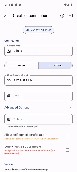 Signed certificate setting