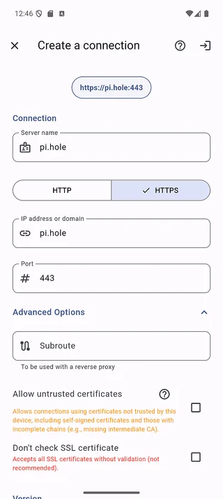 Signed certificate setting