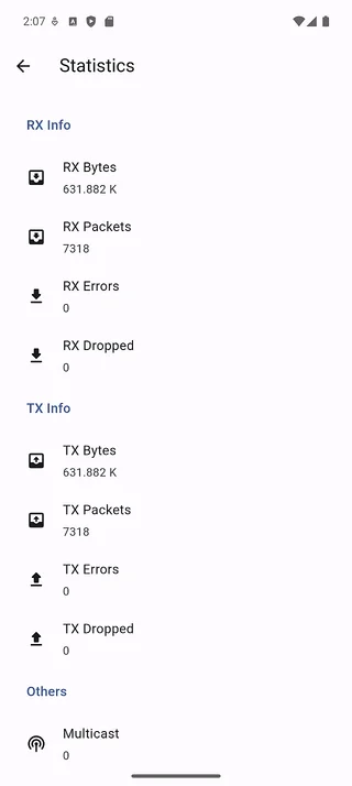 Interface statistics