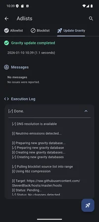 Update gravity screen