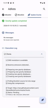 Update gravity screen